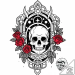 Hollow relic beneath celestial gate, tattoo d… – style Jaeger Mini – tattoo sketch (13.11.2025 13:17)