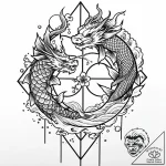 World map, tattoo sketch design, black and wh… – style Jaeger Mini – tattoo sketch (13.11.2025 14:37)