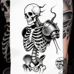 Apocalyptic armor fused with bones, artistic… – style Flux Inscriptions – tattoo sketch (13.11.2025 14:47)