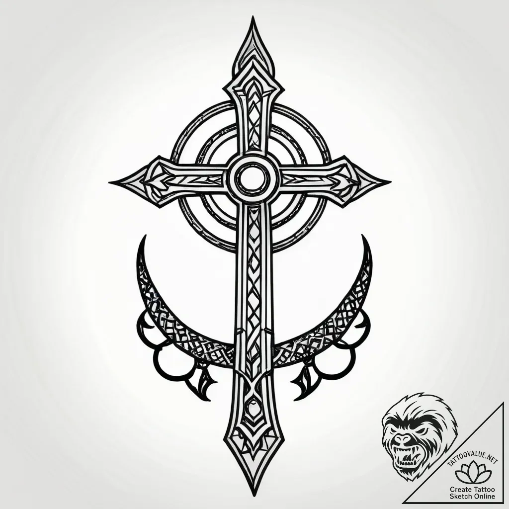 Abyssal chains rusting, tattoo line art, sket... - style Jagger Old - tattoo sketch (13.11.2025 15:22)