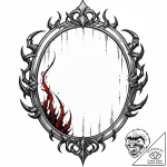 Abyssal mirror with claw marks, concept art f… – style Jaeger Mini – tattoo sketch (13.11.2025 15:37)