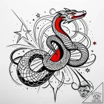 Cosmic serpent weaving through stars, tattoo… – style Jaeger Simple – tattoo sketch (13.11.2025 15:52)