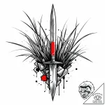 Blade of grass cutting through a concrete wal… – style Jaeger Mini – tattoo sketch (13.11.2025 15:57)