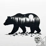 Tattoo sketch, bear silhouette with moonlight… – style Jaeger Mini – tattoo sketch (13.11.2025 16:17)