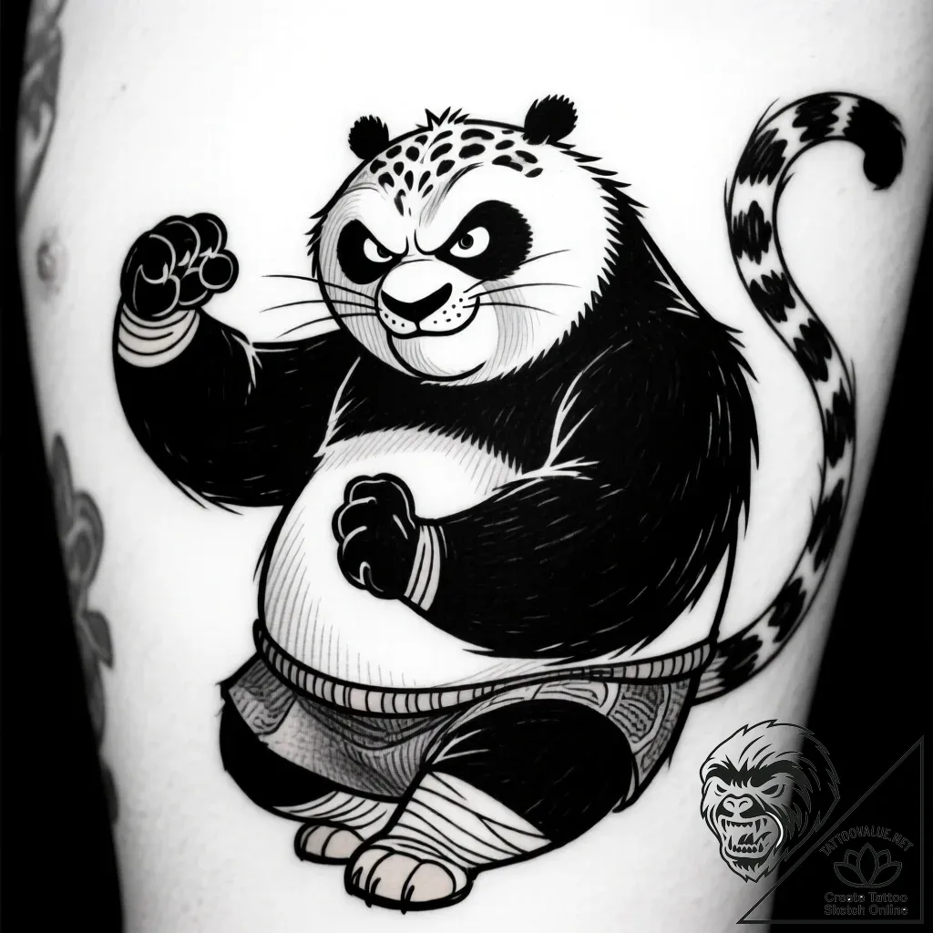 Tattoo sketch, tai lung shadow with sharp lin... - style Flux Inscriptions - tattoo sketch (13.11.2025 16:47)