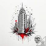 Empty high-rise building with a single, lit w… – style Jaeger Simple – tattoo sketch (13.11.2025 17:12)