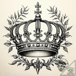 Ancient crown wrapped in barbed vines, tattoo… – style Jaeger Simple – tattoo sketch (13.11.2025 17:46)