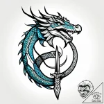 Dragon coil around broken sword, tattoo drawi… – style Jagger Old – tattoo sketch (13.11.2025 17:56)