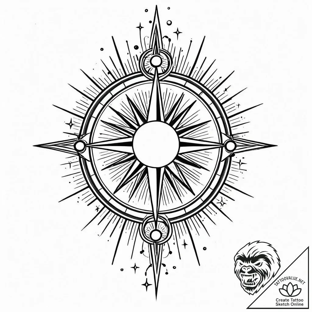 Tattoo sketch, tarot card вђњthe starвђќ with... - style Jaeger Mini - tattoo sketch (13.11.2025 18:11)