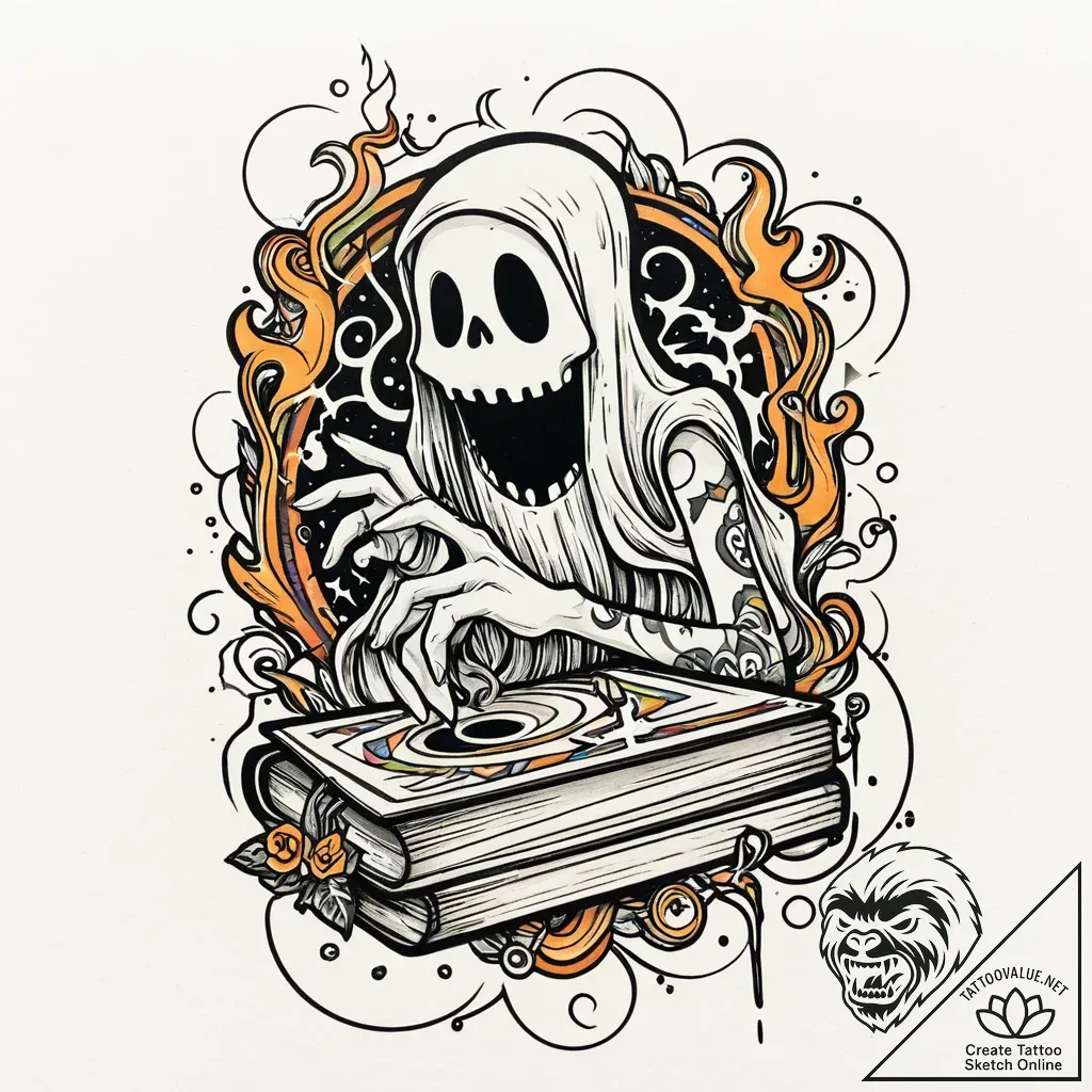 Polaroid picture developing to show a ghostly... - style Jaeger Mini - tattoo sketch (13.11.2025 18:31)