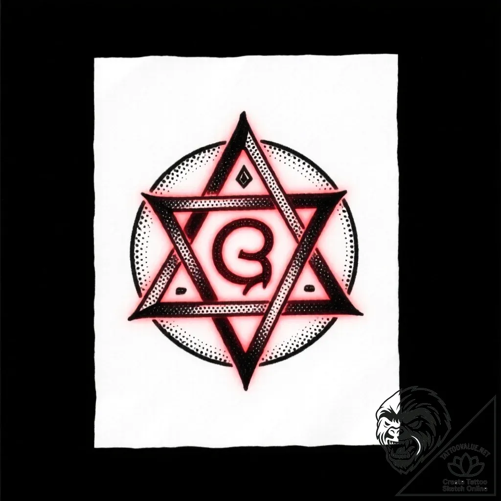 Tat tattoo sketch, mystical symbols from anci... - style Flux Inscriptions - tattoo sketch (13.11.2025 18:42)