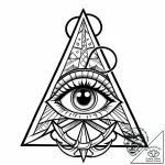 Pyramid eye watching from void, tattoo flash… – style Jaeger Mini – tattoo sketch (13.11.2025 19:11)