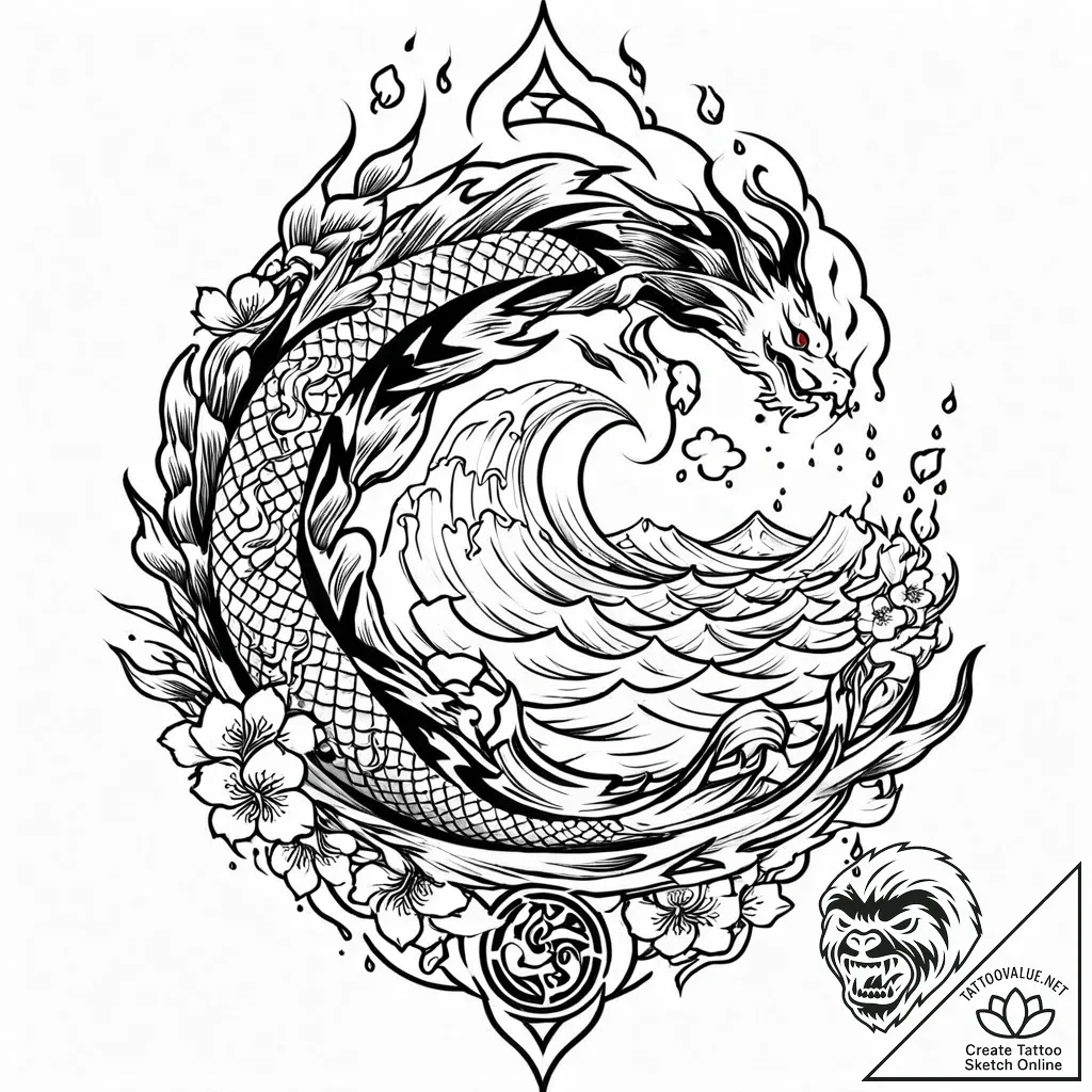 Tear drop reflecting a burning world, tattoo... - style Jaeger Mini - tattoo sketch (13.11.2025 19:31)