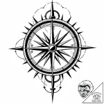 Mariner compass cracked in bone hand, tattoo… – style Jaeger Mini – tattoo sketch (13.11.2025 19:51)