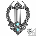 Opal lyre echoing spectral song, tattoo sketc… – style Jaeger Mini – tattoo sketch (13.11.2025 20:52)