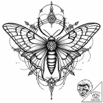 Moth antennae forming sigils, tattoo flash sh… – style Jaeger Mini – tattoo sketch (13.11.2025 21:31)