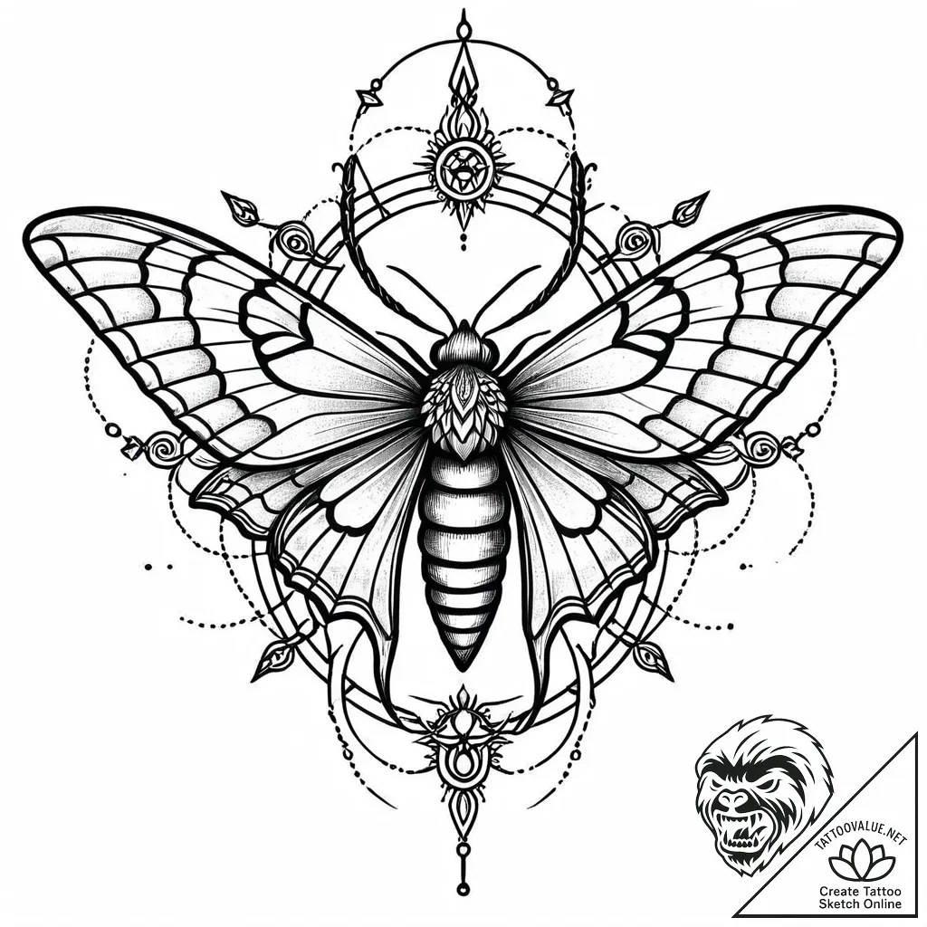 Moth antennae forming sigils, tattoo flash sh... - style Jaeger Mini - tattoo sketch (13.11.2025 21:31)