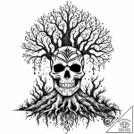 Bone armor fused with tree roots, tattoo sket… – style Jaeger Mini – tattoo sketch (13.11.2025 22:12)