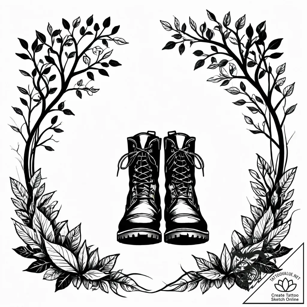 Tat tattoo sketch, hunterвђ™s tracking boots... - style Jagger Old - tattoo sketch (13.11.2025 22:37)