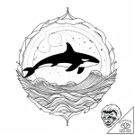 Killer whale (orca) silhouette filled with oc… – style Jaeger Mini – tattoo sketch (13.11.2025 22:51)