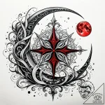 Silver leaf beneath spectral moon, tattoo ske… – style Jaeger Simple – tattoo sketch (13.11.2025 23:06)