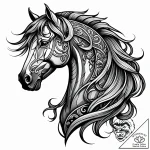 War horse, loyal and strong, artistic tattoo… – style Jaeger Simple – tattoo sketch (13.11.2025 23:46)