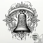 Ringing bell with a crack shaped like a light… – style Jaeger Mini – tattoo sketch (13.11.2025 23:51)