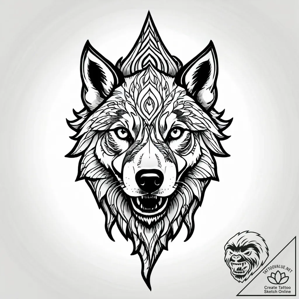 Fenrir breaking his chains, tattoo drawing ou... - style Jagger Old - tattoo sketch (13.11.2025 23:56)