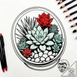 A terrarium with succulents, tattoo sketch de… – style Jaeger Simple – tattoo sketch (14.11.2025 00:06)