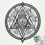 Arcane mirror with runic cracks, tattoo line… – style Jagger Old – tattoo sketch (14.11.2025 00:56)