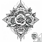 Ice roses frozen in time, tattoo line art, bl… – style Jaeger Mini – tattoo sketch (14.11.2025 01:12)