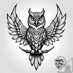 Tattoo sketch, athena in gleaming armor, owl… – style Jagger Old – tattoo sketch (14.11.2025 01:36)