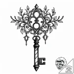 Quartz vine binding ancient key, tattoo sketc… – style Jaeger Mini – tattoo sketch (14.11.2025 02:07)