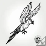 Parrot, tattoo drawing outline, rough sketchy… – style Jagger Old – tattoo sketch (14.11.2025 03:32)