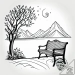 Bench in a quiet park, overlooking a serene l… – style Jagger Old – tattoo sketch (14.11.2025 03:52)
