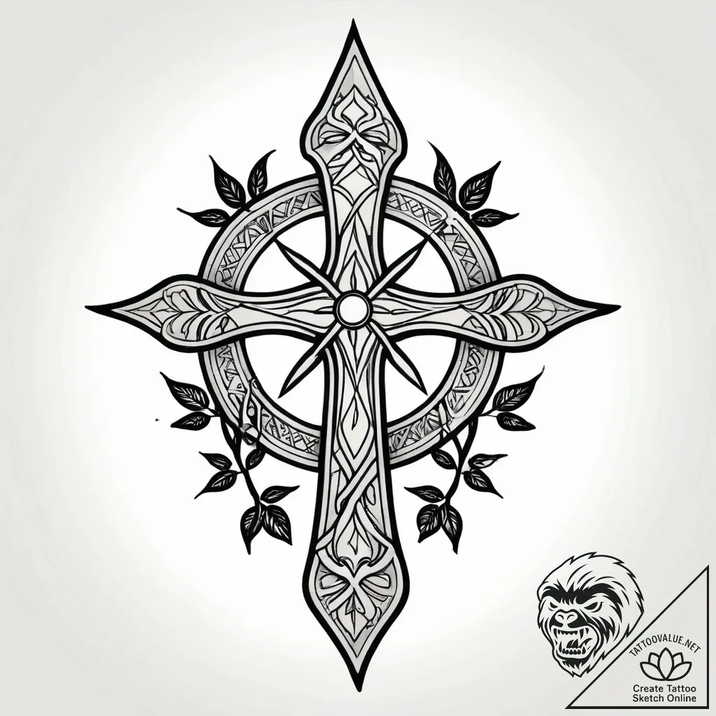 Treasure vines gripping bone relic, ink illus... - style Jagger Old - tattoo sketch (14.11.2025 04:32)