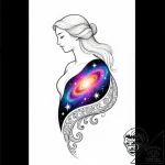 Eskizto, tattoo sketch, eve silhouette with s… – style Flux Inscriptions – tattoo sketch (14.11.2025 04:37)