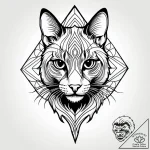 Cat with biomechanical limbs, tattoo drawing… – style Jagger Old – tattoo sketch (14.11.2025 04:52)