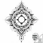 Eclipse blade forming through mist, tattoo fl… – style Jaeger Mini – tattoo sketch (14.11.2025 05:47)