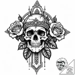 Eroded statue of a forgotten god, tattoo line… – style Jaeger Mini – tattoo sketch (14.11.2025 06:27)