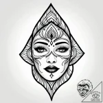 Cracked porcelain mask with a single black te… – style Jagger Old – tattoo sketch (14.11.2025 06:32)