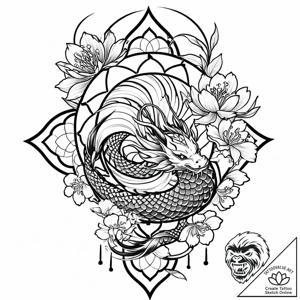 Tat tattoo sketch, glowing flower of life wit... - style Jaeger Mini - tattoo sketch (14.11.2025 06:47)