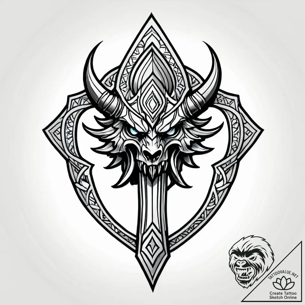 Juggernaut in massive, unstoppable armor, ink... - style Jagger Old - tattoo sketch (14.11.2025 06:52)