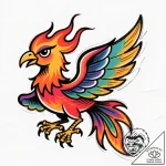 Firebird, tattoo drawing outline, aesthetical… – style Flux Inscriptions – tattoo sketch (14.11.2025 06:57)