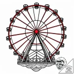 Ferris wheel, artistic tattoo sketch, on a cl… – style Jaeger Mini – tattoo sketch (14.11.2025 07:07)