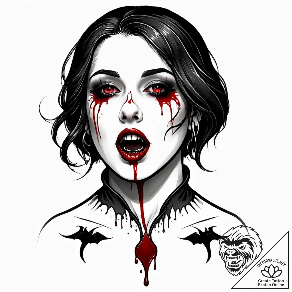 A vampire's bite mark - style Jagger Old - tattoo sketch (14.11.2025 07:12)