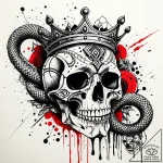 Hidden serpent crowned in bone, concept art f… – style Jaeger Simple – tattoo sketch (14.11.2025 07:42)