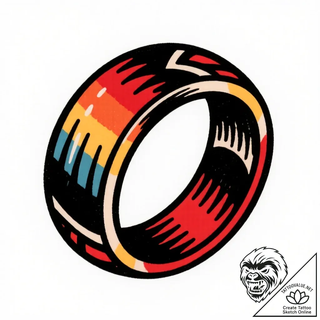 Mood ring, changing colors, tattoo line art,... - style Flux Inscriptions - tattoo sketch (14.11.2025 08:37)