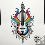 Quartz lyre echoing spectral song, tattoo ske… – style Jaeger Simple – tattoo sketch (14.11.2025 08:42)