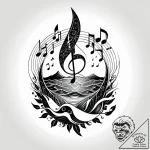 Tat tattoo sketch, musical notes transforming… – style Jagger Old – tattoo sketch (14.11.2025 08:52)
